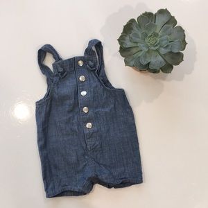 💥 Soft chambray shorty overalls